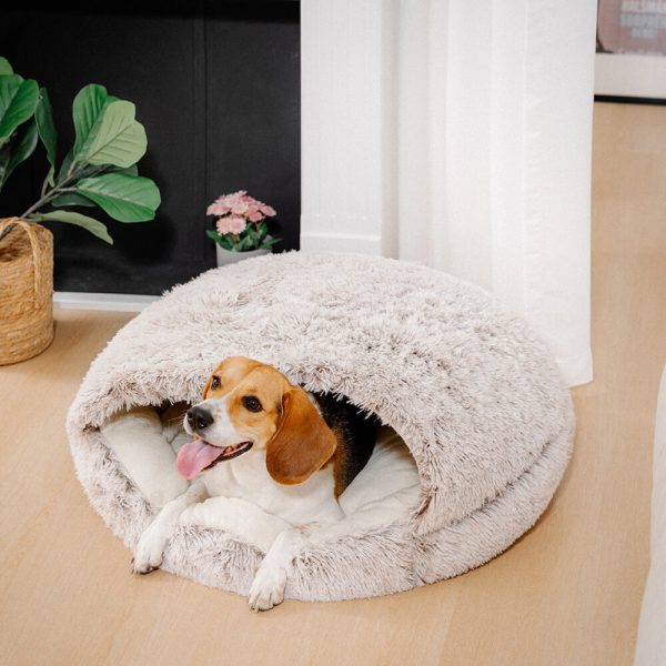 Plush Semi Enclosed Pet Nest Bed - Image 9